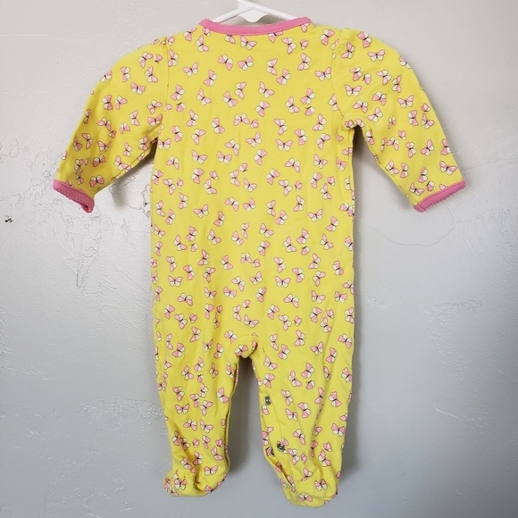 Just One You Carter's Baby Girl 6 Months One Piece Footie Yellow Pink Butterfly - Picture 3 of 7